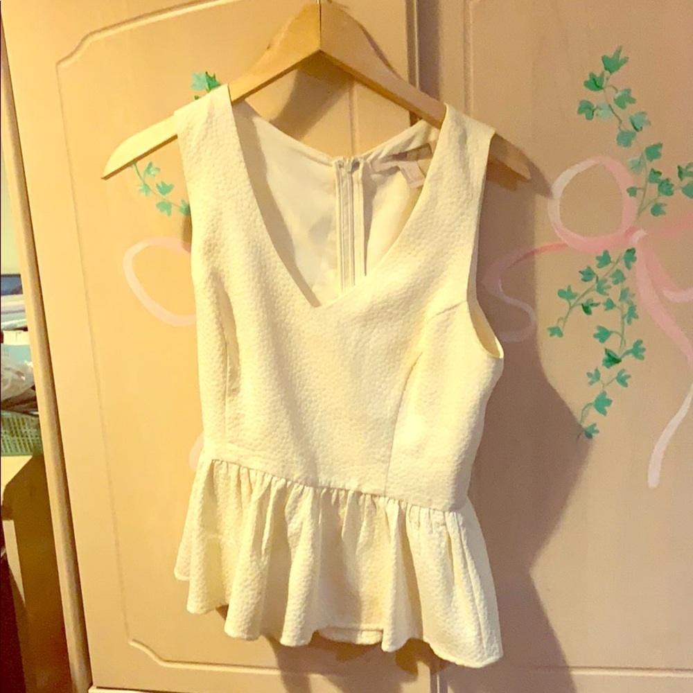 Very elegant off-white peplum top